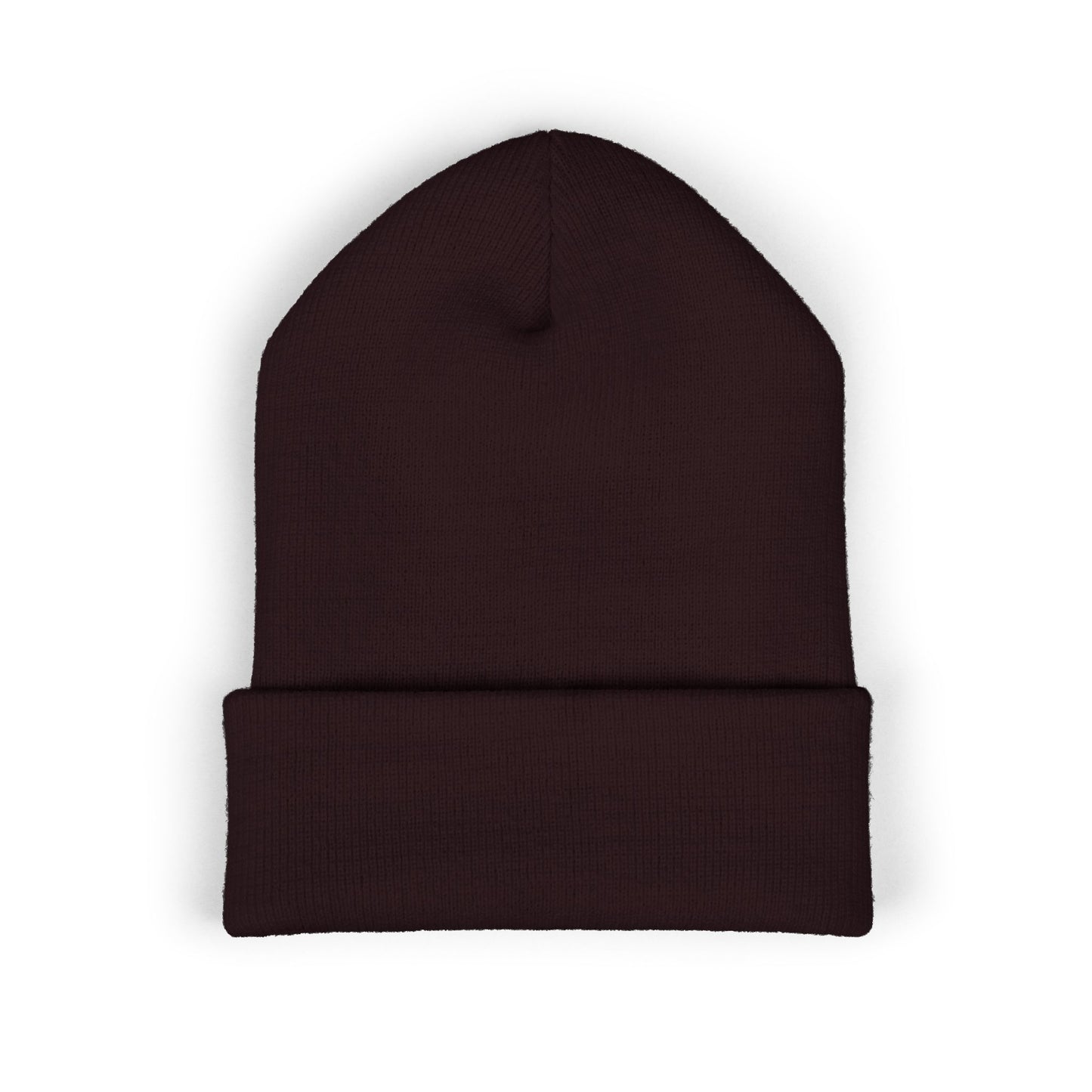 Fearless Embroidered Cuffed Beanie — Bold Black Knit Hat