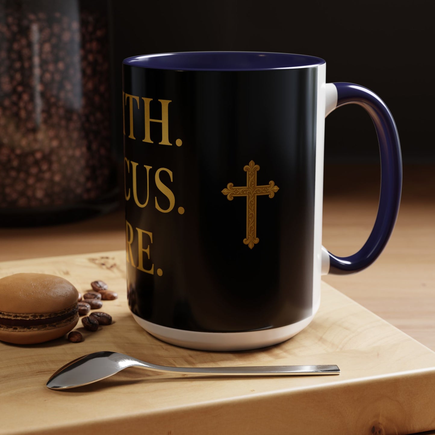 Faith-Inspired Coffee Mug - Motivational Black Mug for Daily Inspiration, Gift for Christians, Office Decor, Home Beverage