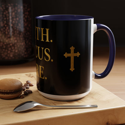 Faith-Inspired Coffee Mug - Motivational Black Mug for Daily Inspiration, Gift for Christians, Office Decor, Home Beverage