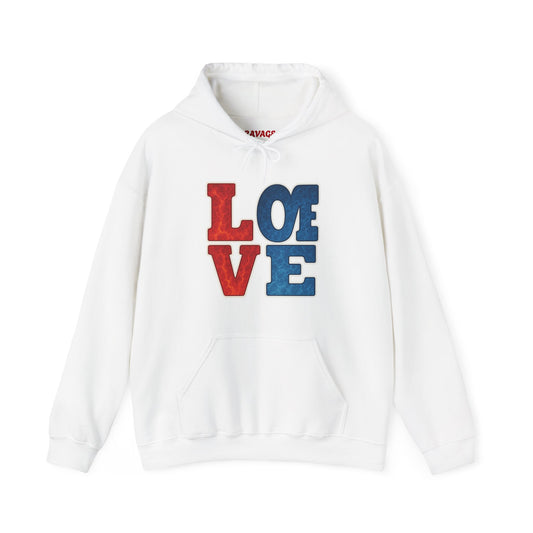 Unisex Hooded Sweatshirt with 'LOVE' Design - Cozy Gift for Friends, Valentine's Day, Casual Wear, Relaxation, Everyday Use