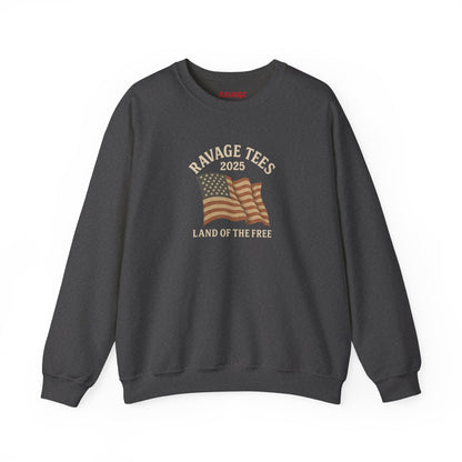 Patriotic Crewneck: "Land of the Free" Unisex Sweatshirt Gift