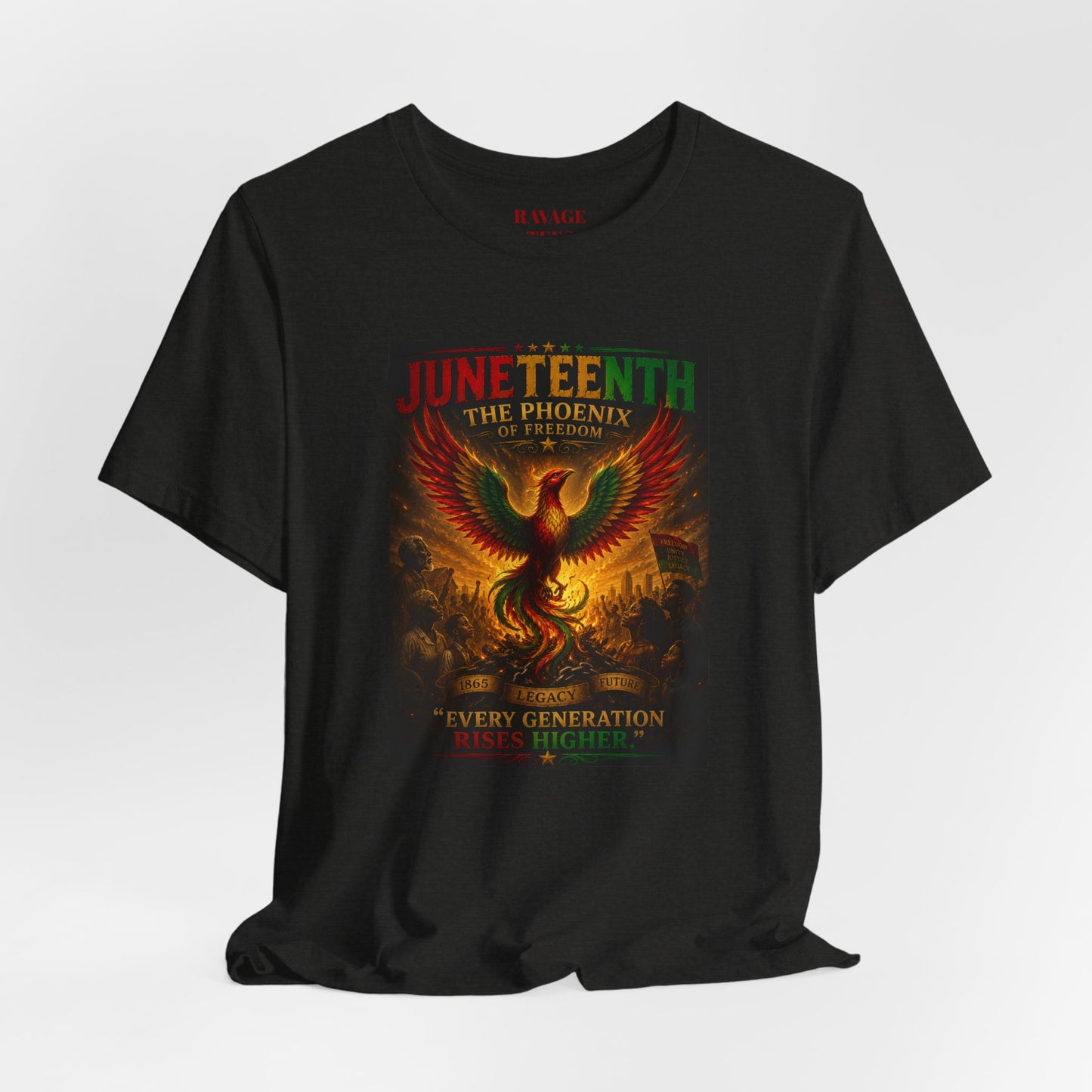 Juneteenth Phoenix Tee — "Every Generation rRises Higher"