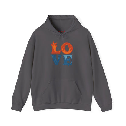 Unisex Hooded Sweatshirt with 'LOVE' Design - Cozy Gift for Friends, Valentine's Day, Casual Wear, Relaxation, Everyday Use