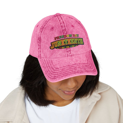 Juneteenth Embroidered Vintage Cap