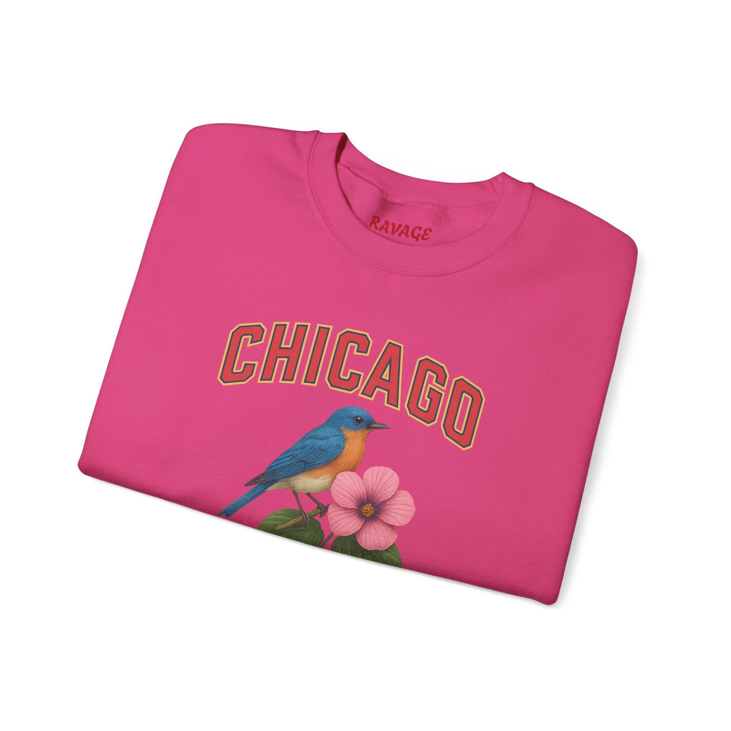 RAVAGE CHICAGO - City Vibe Sweatshirt | Unisex Cardinal Crewneck, Cozy Fall Fashion, Casual Wear, Bird Lover Gift Idea