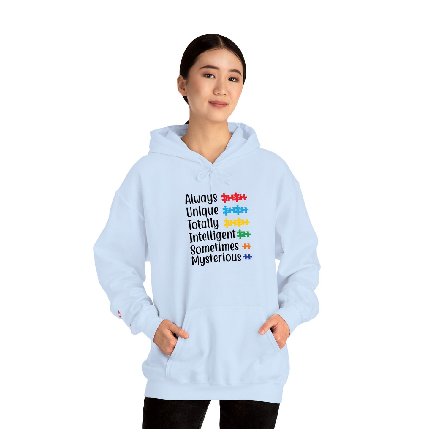 Autism Puzzle Piece Hoodie – Always Unique Design | Inclusive Unisex T-Shirt | Awareness Apparel
