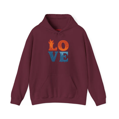 Unisex Hooded Sweatshirt with 'LOVE' Design - Cozy Gift for Friends, Valentine's Day, Casual Wear, Relaxation, Everyday Use