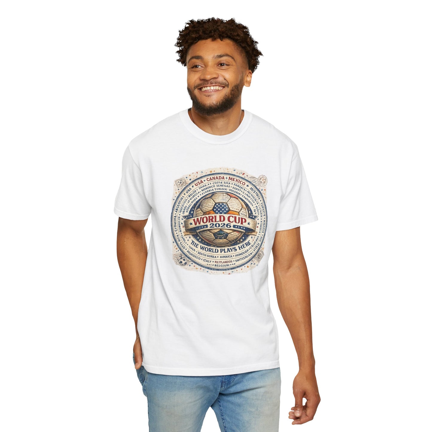 World Cup 2026 Vintage Soccer T-Shirt — USA Canada Mexico Tournament Tee