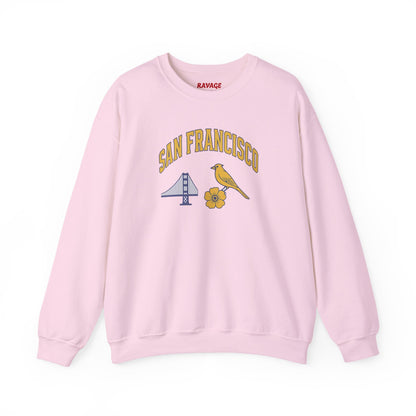 RAVAGE San Francisco - City Vibe Sweatshirt | Unisex Cardinal Crewneck, Cozy Fall Fashion, Casual Wear, Bird Lover Gift Idea