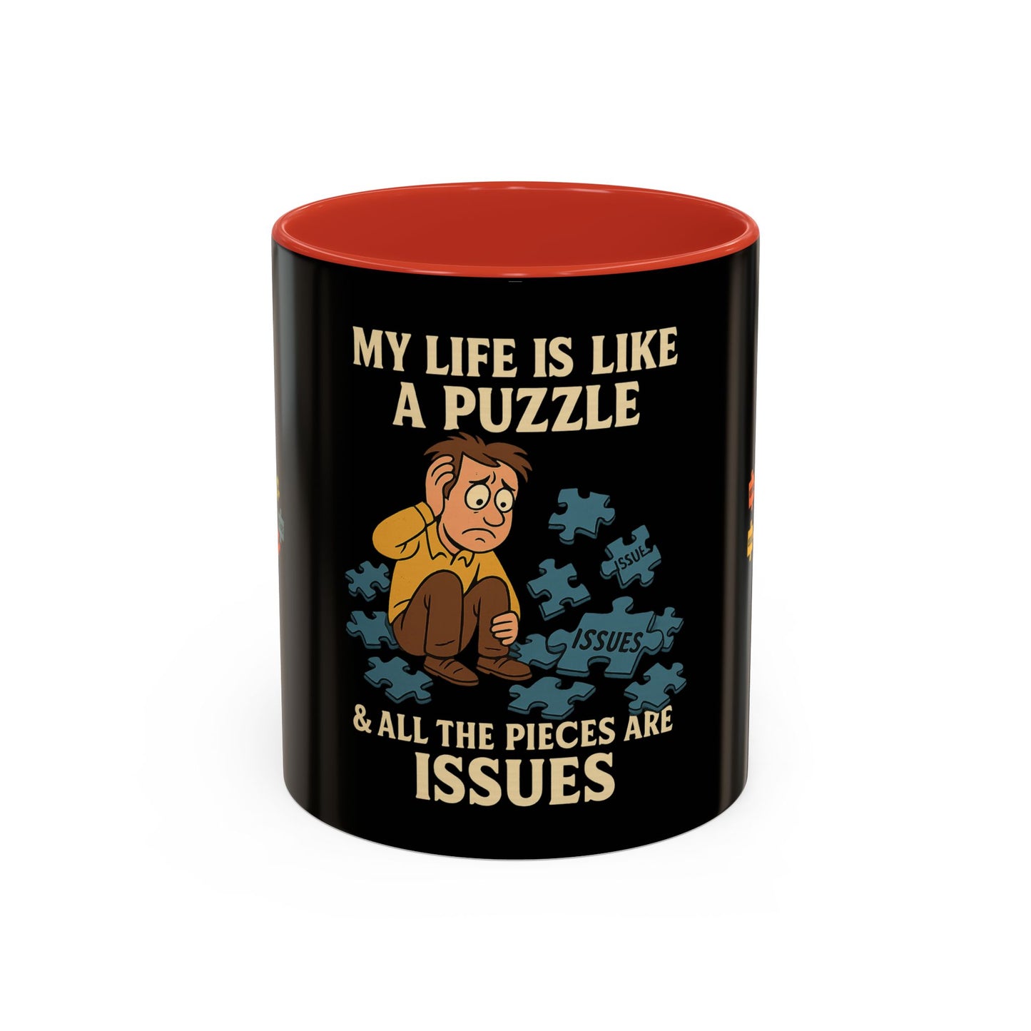 Puzzle-Themed Coffee Mug – "My Life Is Like A Puzzle" – Funny Gift for Coffee Lovers, Tea Drinkers