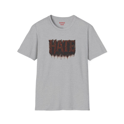HATE Graphic Tee – Bold Gothic Streetwear T-Shirt, Edgy Unisex Design, Dark Aesthetic Fashion for Men & Women