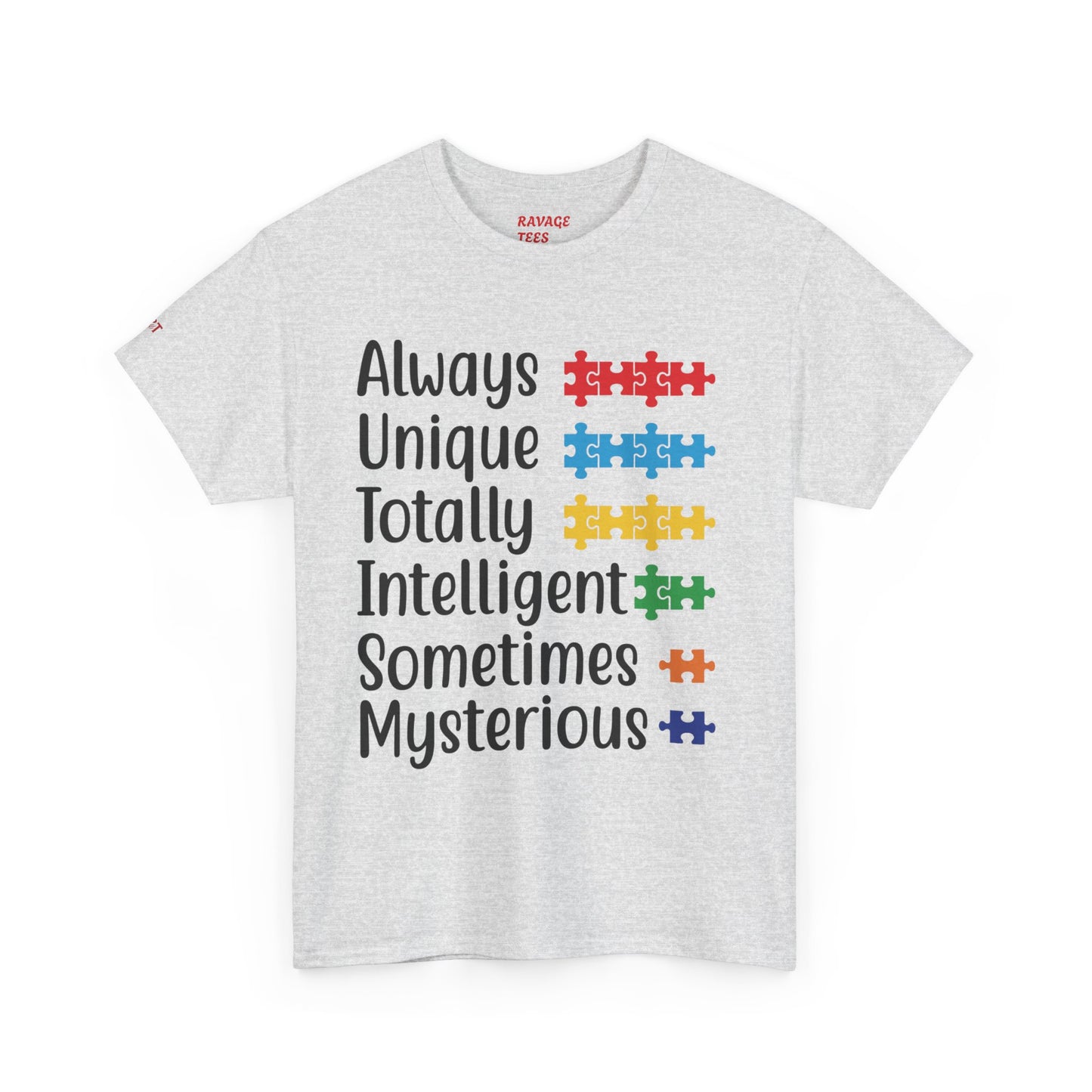 Unisex Autism Awareness Tee - Unique Puzzle Design, Perfect Gift for Friends, Family, and Supporters