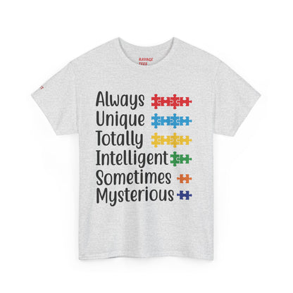 Unisex Autism Awareness Tee - Unique Puzzle Design, Perfect Gift for Friends, Family, and Supporters