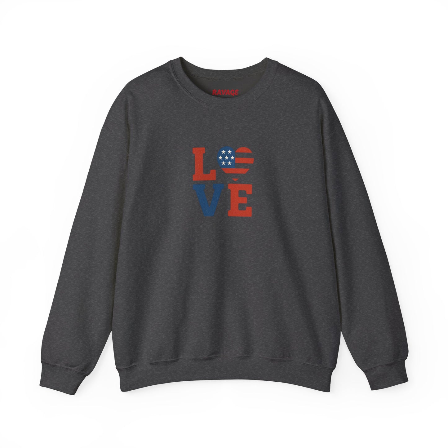Patriotic Love Sweatshirt | Unisex Crewneck, Cozy Top for Celebrations, Gifts, Independence Day, Casual Style, Everyday Comfort