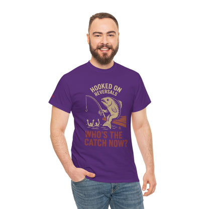 Hooked on Reversals Fishing Tee - Unisex Cotton T-Shirt for Fishing Lovers, Great for Outdoors, Gift for Dad, Summer Apparel, Casual Wear
