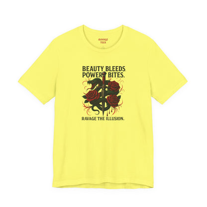 "Beauty Bleeds" Tee: Dark Aesthetic Unisex Graphic T-Shirt