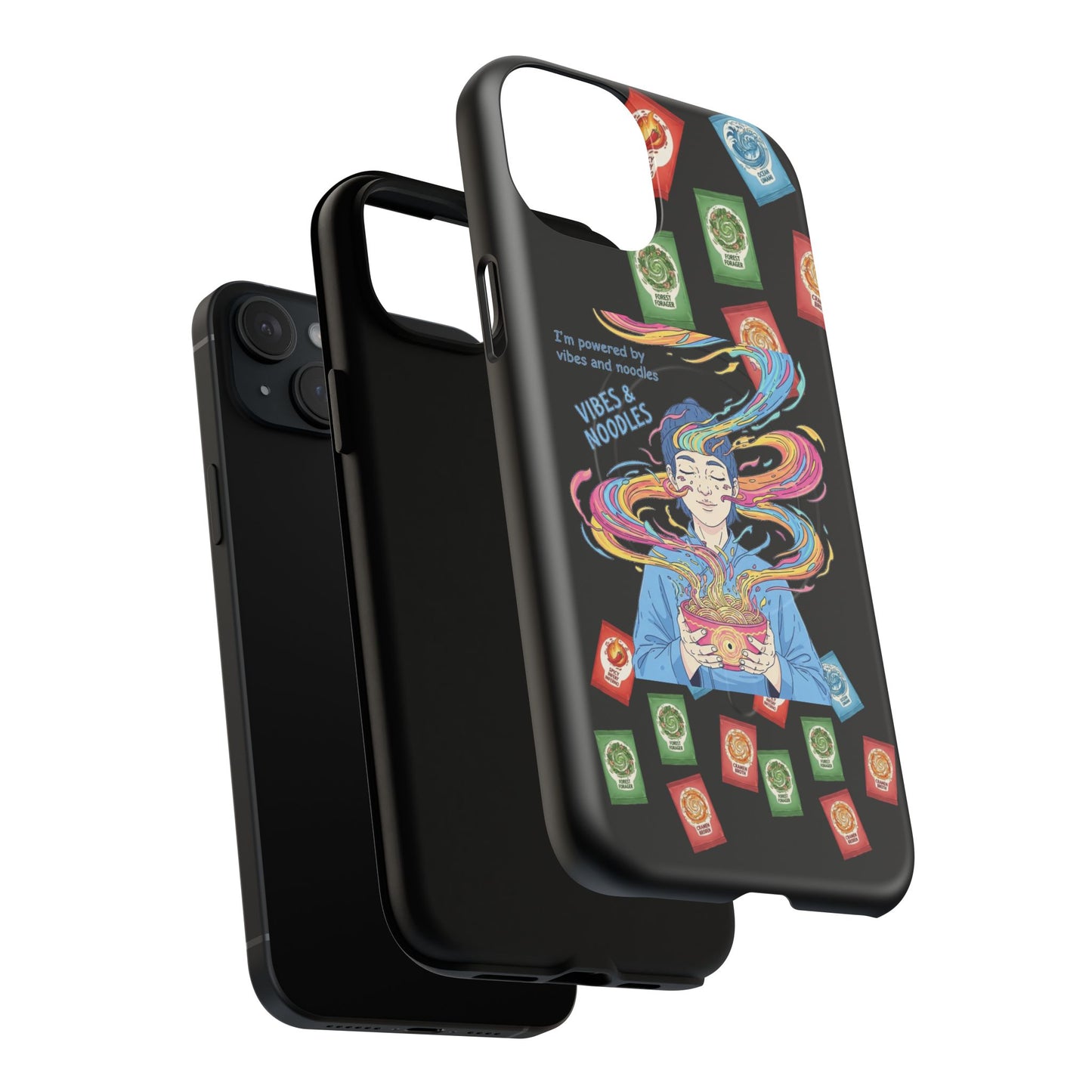 Noodle Lover Phone Case: Vibrant Cute Foodie Magnetic Anime Style