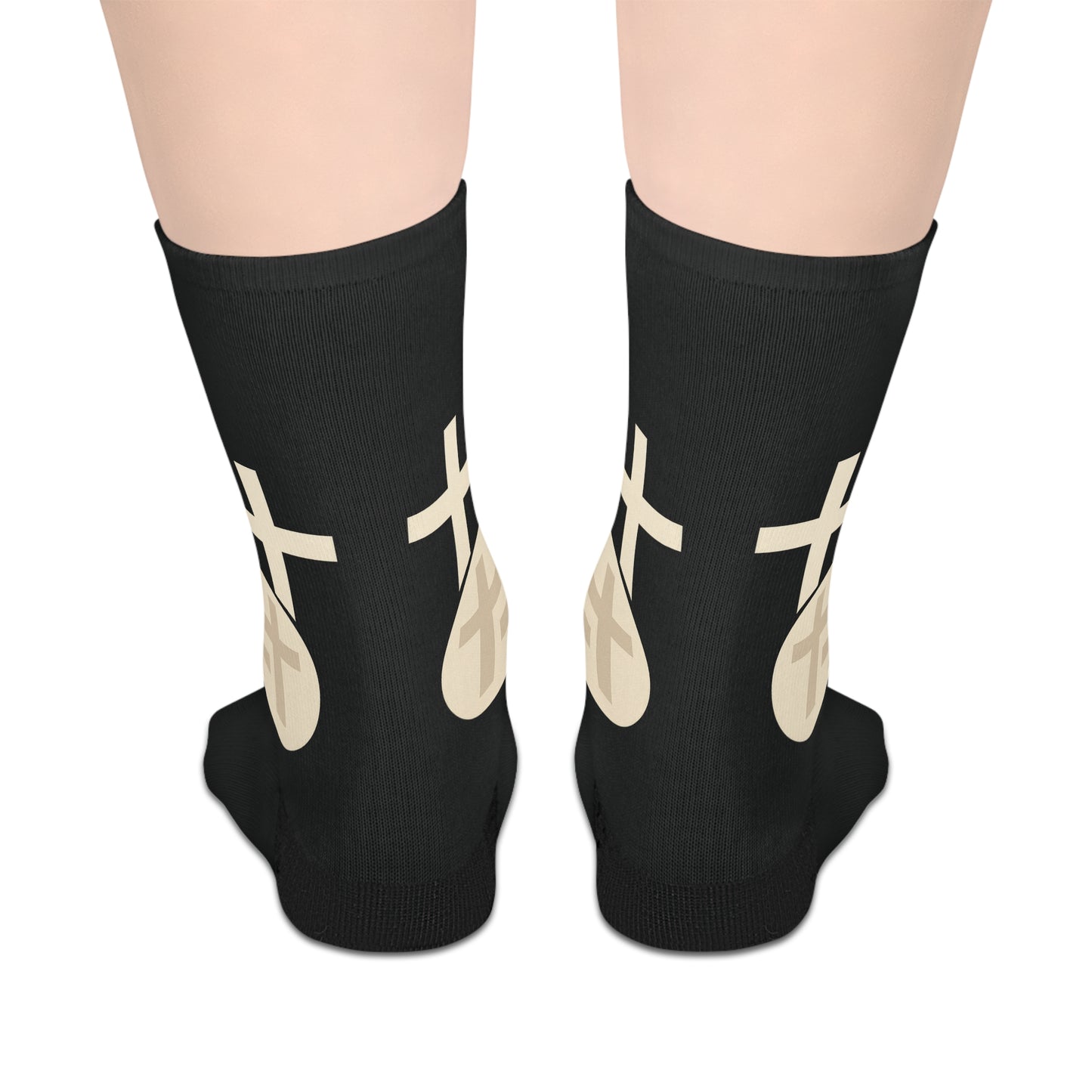 Calvary Cross Stylish Mid-length Socks with Bold Graphic Design - Perfect for Casual Wear, Gifts, and Everyday Comfort, Footwear, Unisex