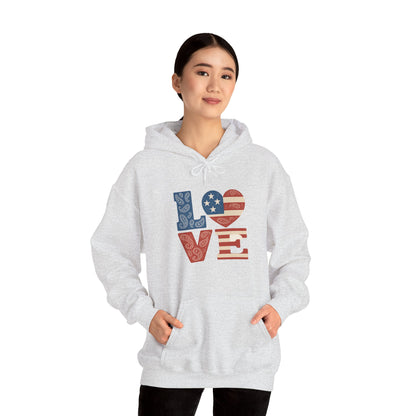 Unisex Hooded Sweatshirt with 'LOVE' Design - Cozy Gift for Friends, Valentine's Day, Casual Wear, Relaxation, Everyday Use