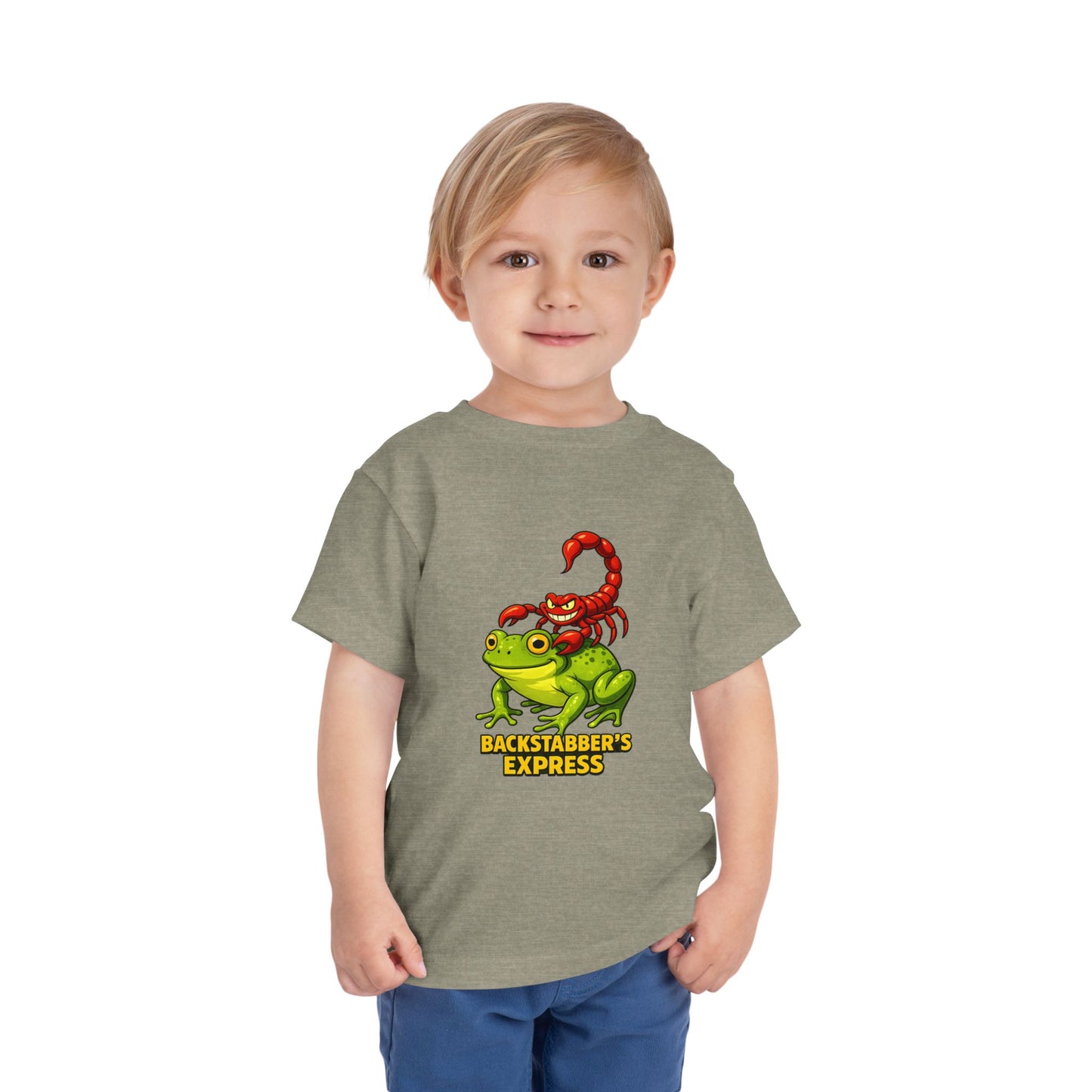 Toddler Tee — 'Backstabber's Express' Scorpion & Frog Funny Kids Shirt