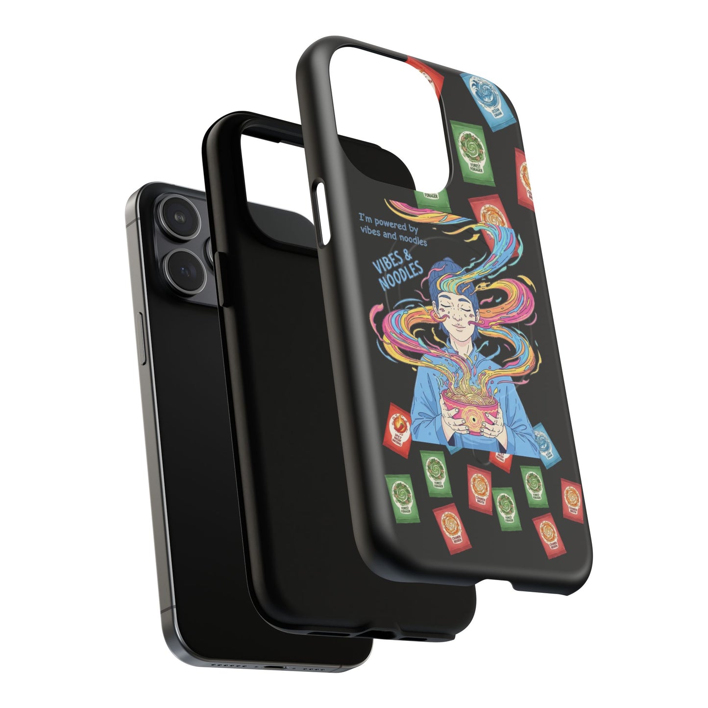 Noodle Lover Phone Case: Vibrant Cute Foodie Magnetic Anime Style