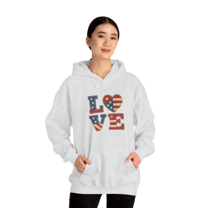Unisex Hooded Sweatshirt with 'LOVE' Design - Cozy Gift for Friends, Valentine's Day, Casual Wear, Relaxation, Everyday Use