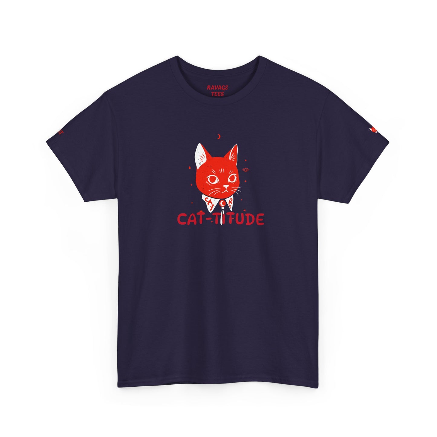CAT-TITUDE Unisex Heavy Cotton Tee | Funny Cat Shirt