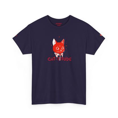 CAT-TITUDE Unisex Heavy Cotton Tee | Funny Cat Shirt