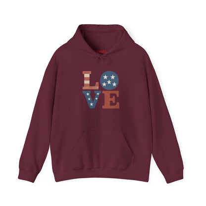 Unisex Hooded Sweatshirt with 'LOVE' Design - Cozy Gift for Friends, Valentine's Day, Casual Wear, Relaxation, Everyday Use