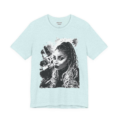 Personalize Black & White Ink Print T-Shirt