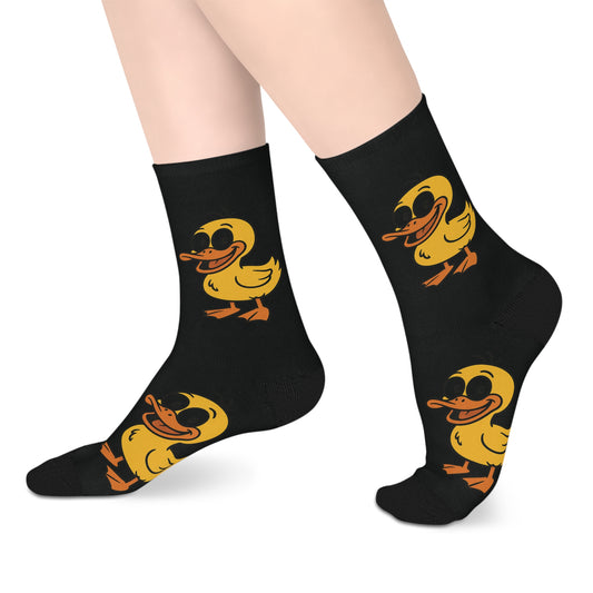 Cozy Duck Print Mid-Length Socks for Casual Comfort, Gift for Animal Lovers, Fun Everyday Wear, Perfect for Birthdays, Holidays