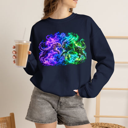 Neon Nebula Predator Clash Graphic Sweatshirt