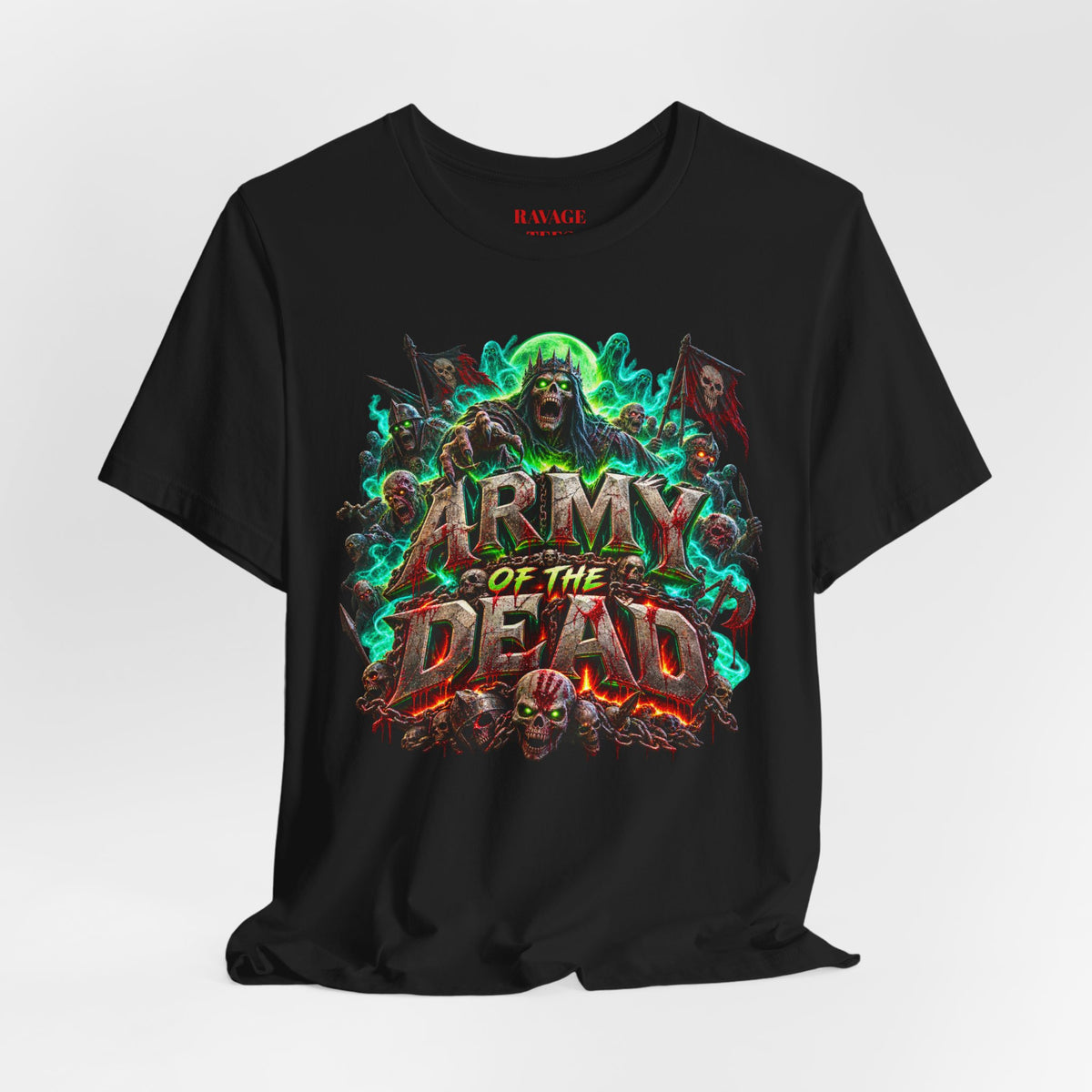 Army of the Dead Graphic T-Shirt – Neon Zombie Horror Tee