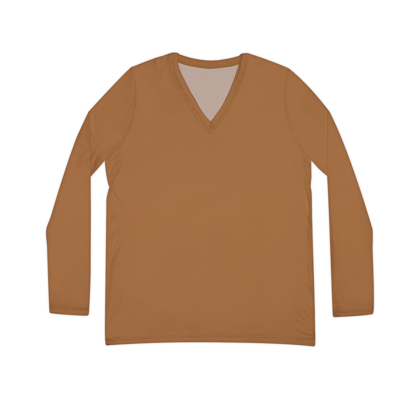 Caramel V-Neck Shirt | Women’s Long Sleeve Casual Top