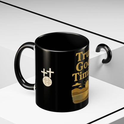 Trust God's Timing Christian Coffee Mug – Inspirational Accent Cup (11oz & 15oz), Faith-Based Gift for Coffee & Tea Lovers