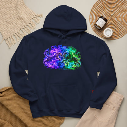 Neon Nebula Predator Clash Graphic Hoodie