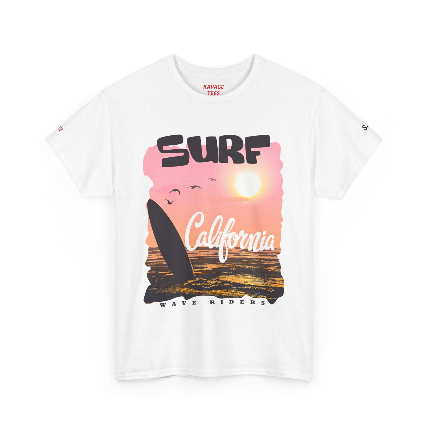 California Surf Unisex Heavy Cotton Tee, Summer Vibes T-Shirt, Beach Life Shirt, Surfing Gift, Vacation Wear, Casual Apparel