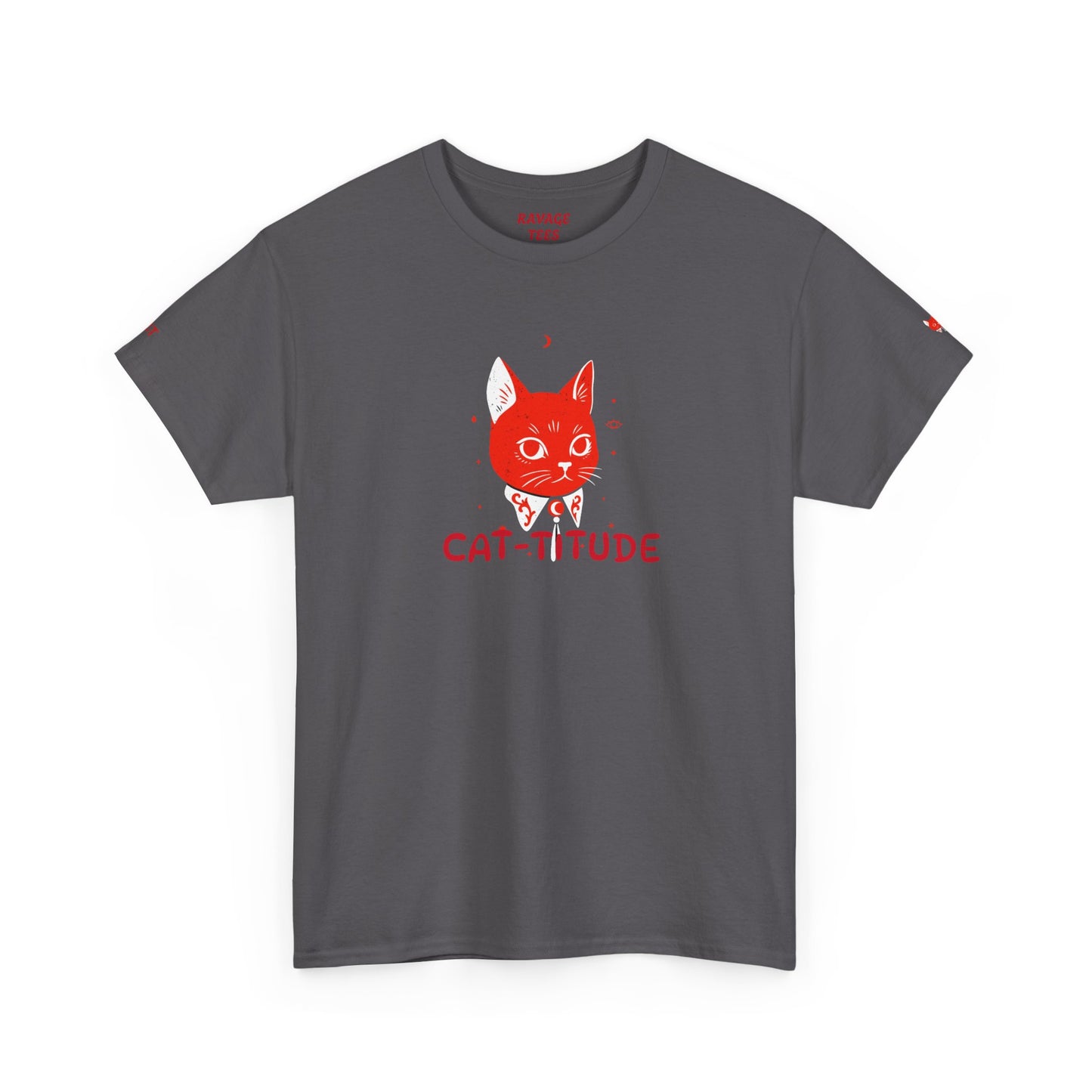CAT-TITUDE Unisex Heavy Cotton Tee | Funny Cat Shirt