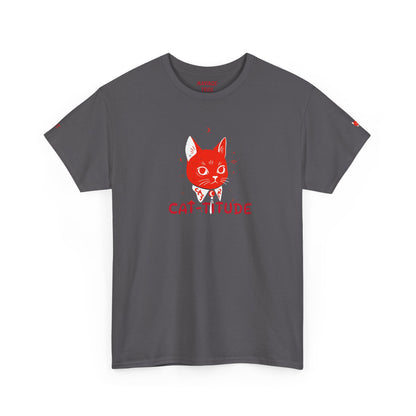 CAT-TITUDE Unisex Heavy Cotton Tee | Funny Cat Shirt