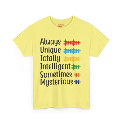Unisex Autism Awareness Tee - Unique Puzzle Design, Perfect Gift for Friends, Family, and Supporters