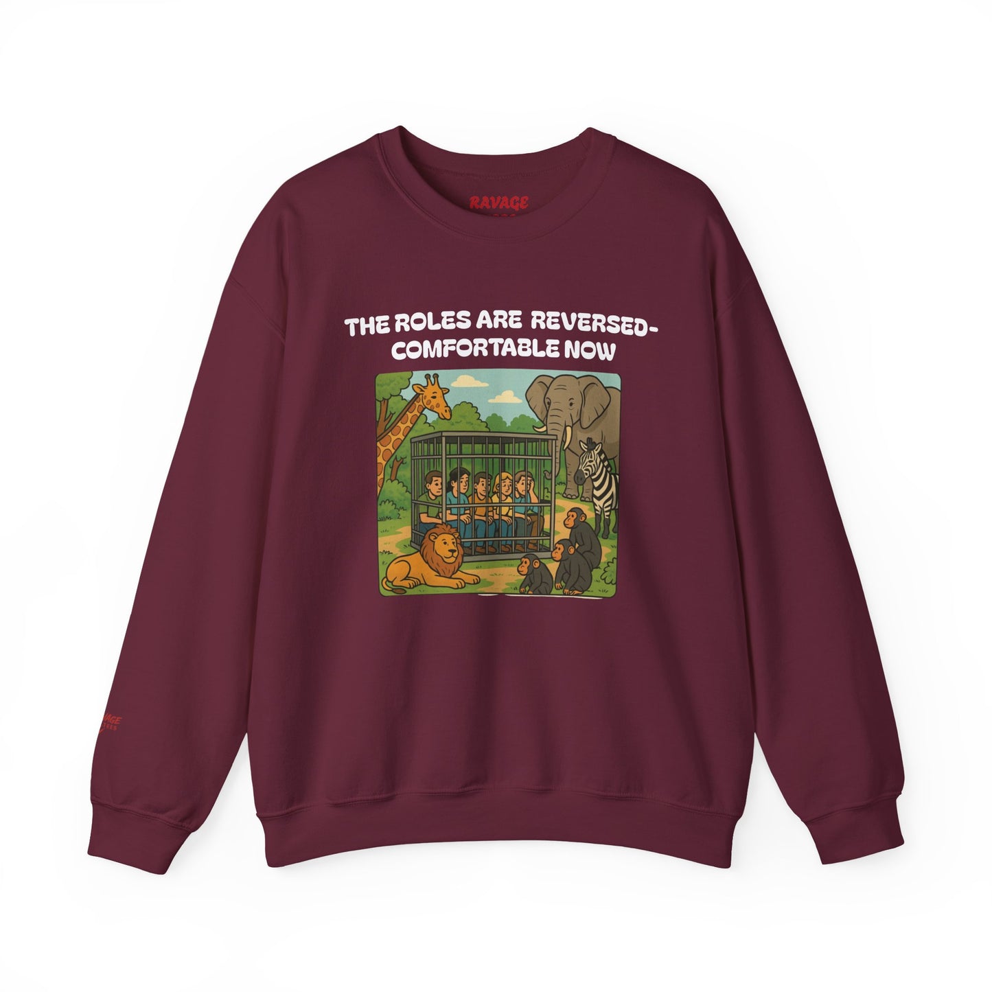 Reversal of Roles-Fun Animal Crewneck Sweatshirt, Unisex Sweatshirt