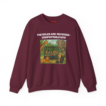 Reversal of Roles-Fun Animal Crewneck Sweatshirt, Unisex Sweatshirt