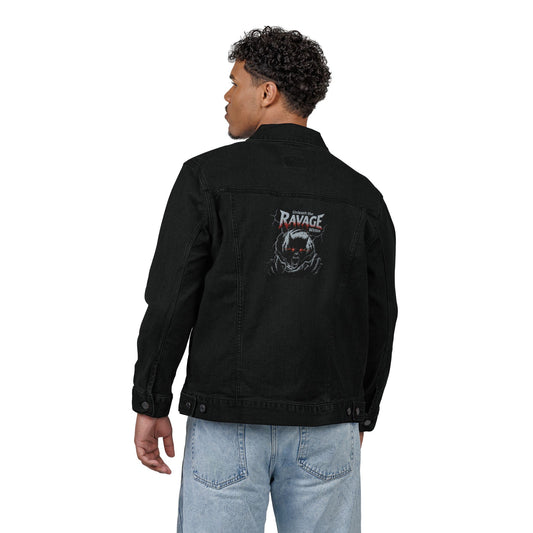 "Unleash the Ravage Within" Embroidered Denim Jacket – Bold Unisex Streetwear for Men & Women | Fall Fashion Layer | Edgy Gift Idea