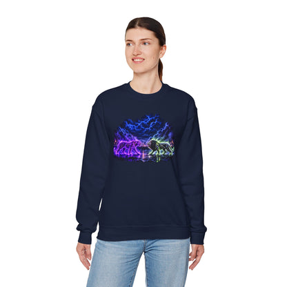 Neon Nebula Predator Clash Graphic Sweatshirt