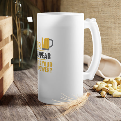 Frosted Glass Beer Mug - What's Your Superpower?, Custom Drinkware, Unique Gift for Beer Lovers, Funny Beer Mug, Party Favor, [...]