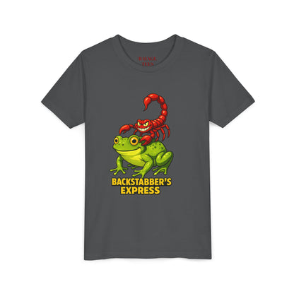 Youth Tee - "Backstabber's Express" Frog & Scorpion Graphic