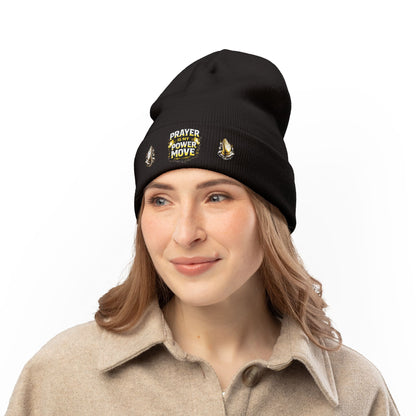 Prayer Is My Power Move Beanie — Knit Embroidered Winter Hat