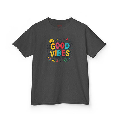 Kids Good Vibes T-Shirt – Fun Graphic Tee with Positive Message, Cool Summer Outfit, Birthday Gift for Children