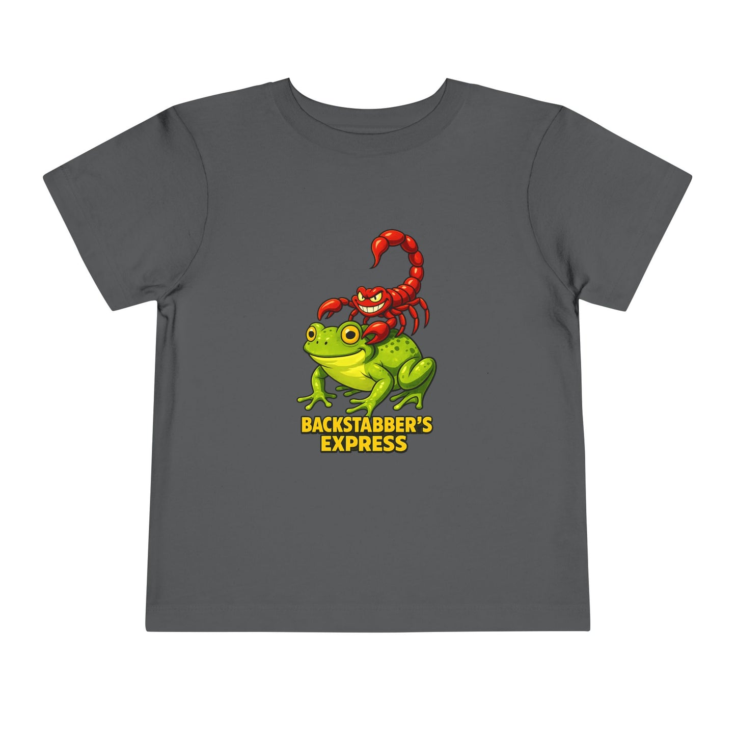 Toddler Tee — 'Backstabber's Express' Scorpion & Frog Funny Kids Shirt