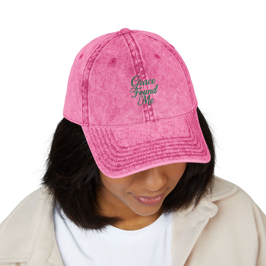 Grace Found Me Vintage Corduroy Cap – Embroidered Christian Hat, Faith-Based Gift, Stylish Vintage Cap for Casual Outfits and Everyday Inspiration